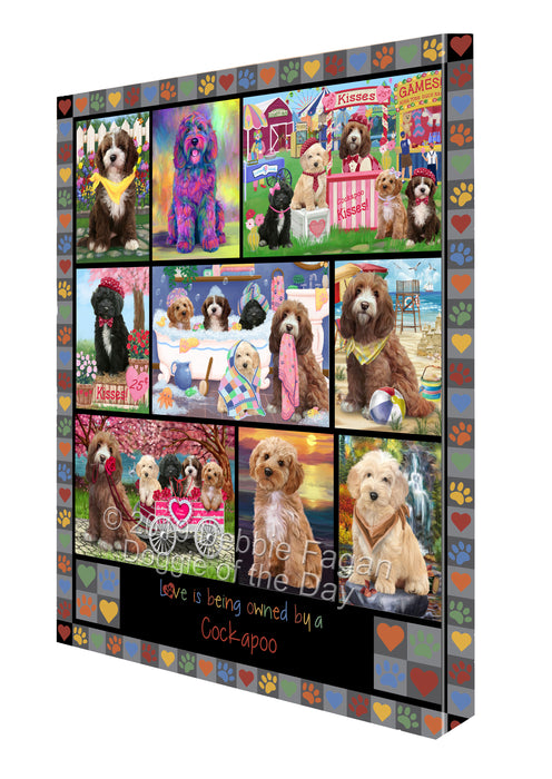Love is Being Owned Cockapoo Dog Grey Canvas Print Wall Art Décor CVS137951