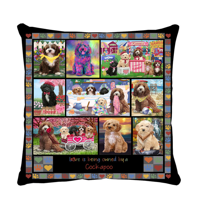 Love is Being Owned Cockapoo Dog Grey Pillow PIL84776