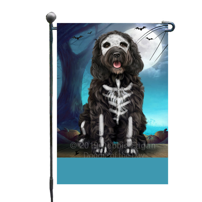 Personalized Happy Halloween Trick or Treat Cockapoo Dog Skeleton Custom Garden Flag GFLG64511