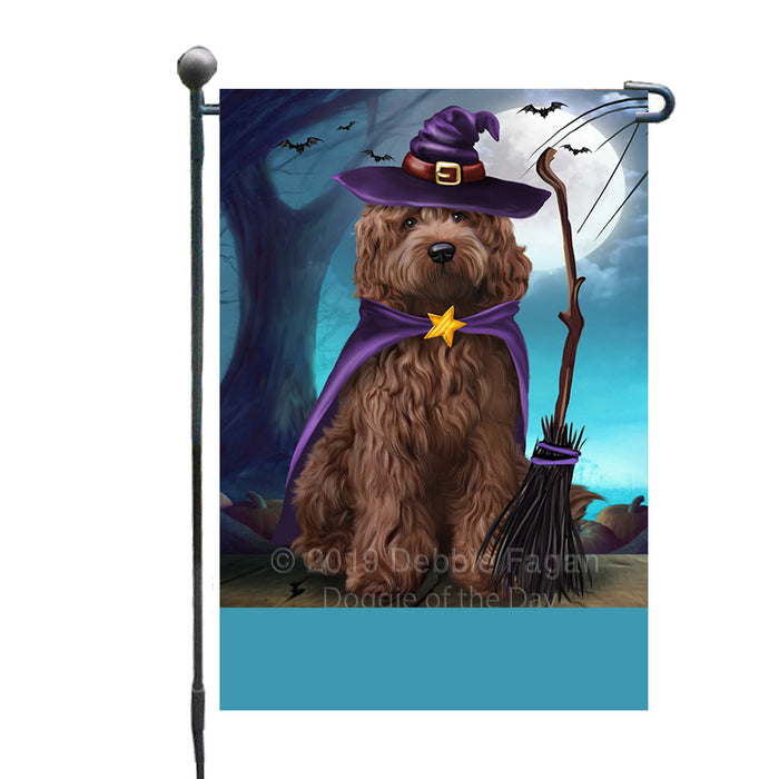 Personalized Happy Halloween Trick or Treat Cockapoo Dog Witch Custom Garden Flag GFLG64566