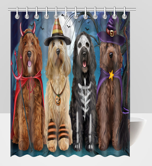 Halloween Trick or Teat Cockapoo Dogs Shower Curtain