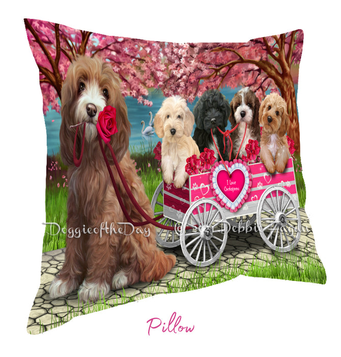 Mother's Day Gift Basket Cockapoo Dogs Blanket, Pillow, Coasters, Magnet, Coffee Mug and Ornament