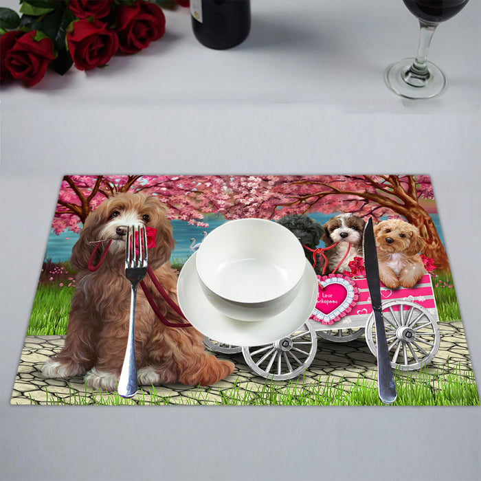 I Love Cockapoo Dogs in a Cart Placemat