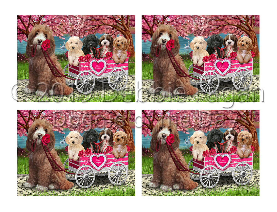 I Love Cockapoo Dogs in a Cart Placemat