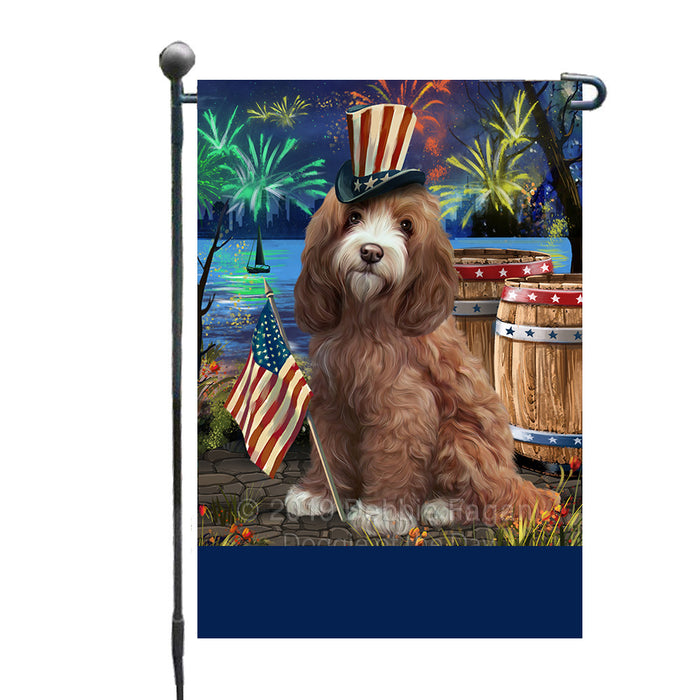 Personalized 4th of July Firework Cockapoo Dog Custom Garden Flags GFLG-DOTD-A57882