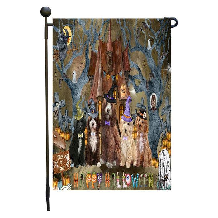 Cockapoo Dogs Garden Flag: Explore a Variety of Designs, Personalized, Custom, Weather Resistant, Double-Sided, Outdoor Garden Halloween Yard Decor for Dog and Pet Lovers