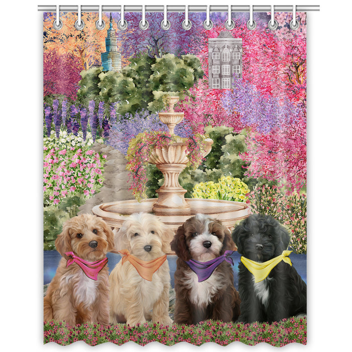 Cockapoo Shower Curtain, Custom Bathtub Curtains with Hooks for Bathroom, Explore a Variety of Designs, Personalized, Gift for Pet and Dog Lovers
