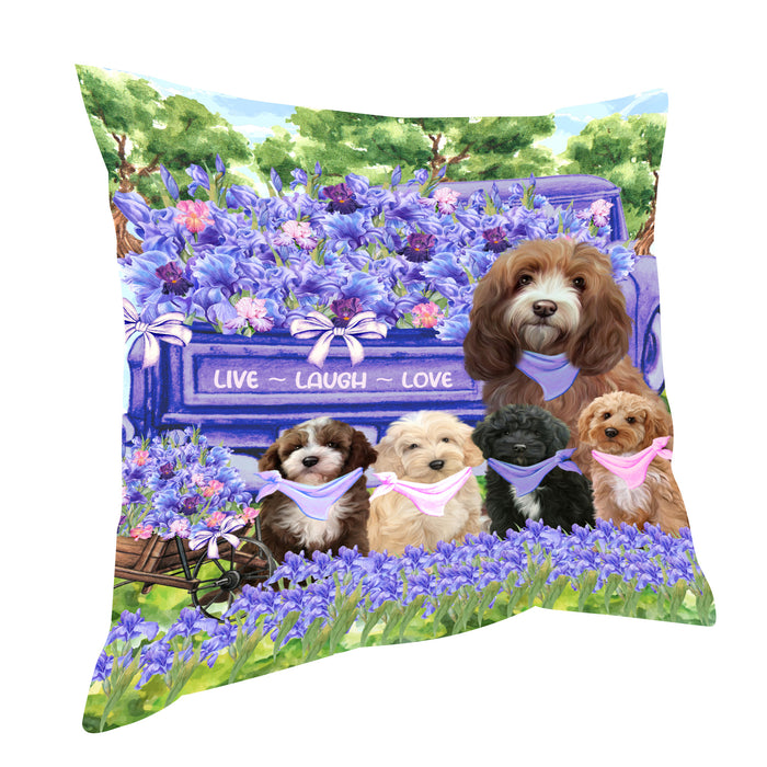 Cockapoo Pillow: Cushion for Sofa Couch Bed Throw Pillows, Personalized, Explore a Variety of Designs, Custom, Pet and Dog Lovers Gift
