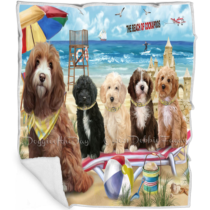 Pet Friendly Beach Cockapoo Dog Blanket BLNKT80760