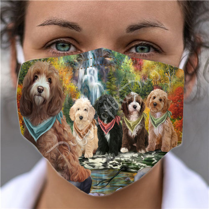 Scenic Waterfall Cockapoo Dogs Face Mask FM49292