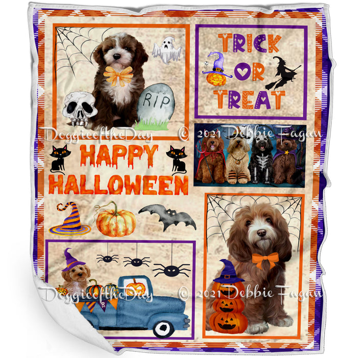 Happy Halloween Trick or Treat Cockapoo Dogs Blanket BLNKT143738
