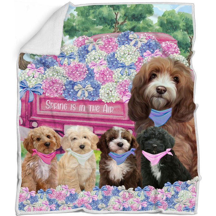 Cockapoo Bed Blanket, Explore a Variety of Designs, Personalized, Throw Sherpa, Fleece and Woven, Custom, Soft and Cozy, Dog Gift for Pet Lovers