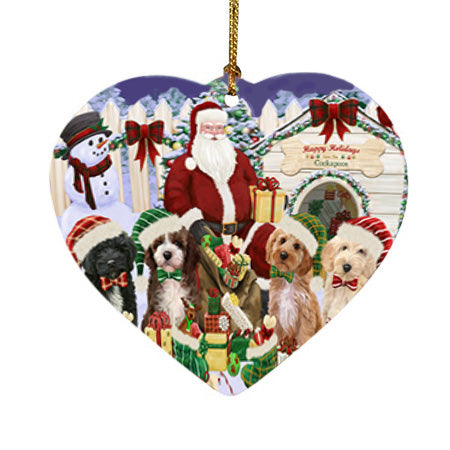 Christmas Dog House Cockapoos Dog Heart Christmas Ornament HPOR52600