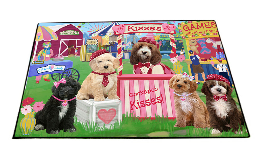 Carnival Kissing Booth Cockapoos Dog Floormat FLMS52905