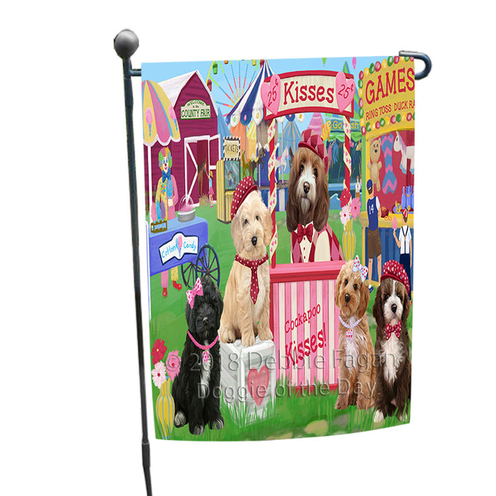 Carnival Kissing Booth Cockapoos Dog Garden Flag GFLG56377