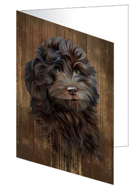 Rustic Cockapoo Dog Handmade Artwork Assorted Pets Greeting Cards and Note Cards with Envelopes for All Occasions and Holiday Seasons GCD55688
