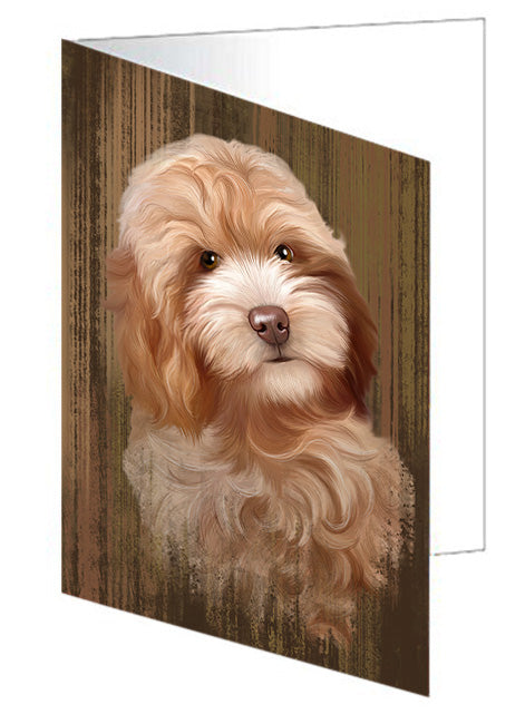 Rustic Cockapoo Dog Handmade Artwork Assorted Pets Greeting Cards and Note Cards with Envelopes for All Occasions and Holiday Seasons GCD55694