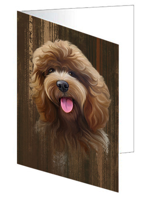 Rustic Cockapoo Dog Handmade Artwork Assorted Pets Greeting Cards and Note Cards with Envelopes for All Occasions and Holiday Seasons GCD55697