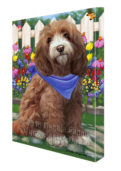 Spring Floral Cockapoo Dog Canvas Print Wall Art Décor CVS87002