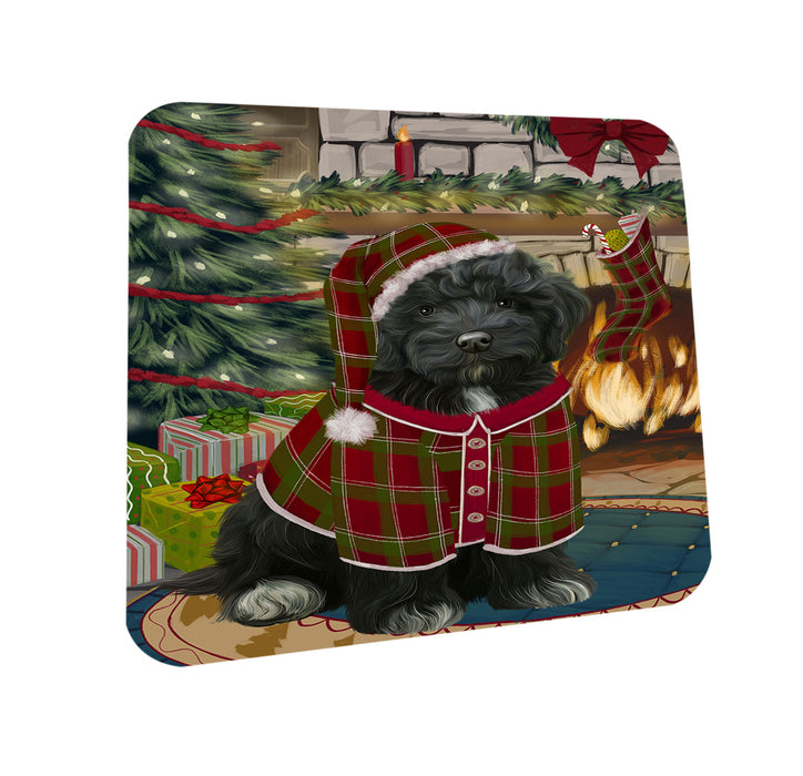 The Stocking was Hung Cockapoo Dog Coasters Set of 4 CST55238