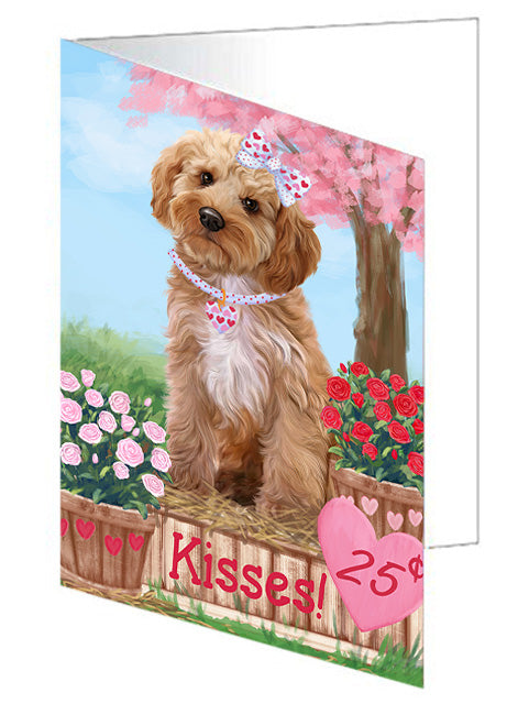 Rosie 25 Cent Kisses Cockapoo Dog Handmade Artwork Assorted Pets Greeting Cards and Note Cards with Envelopes for All Occasions and Holiday Seasons GCD72050