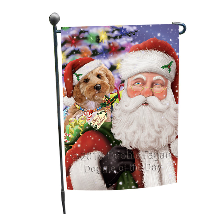 Santa Carrying Cockapoo Dog and Christmas Presents Garden Flag GFLG53741