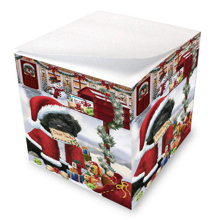 Cockapoo Dog Dear Santa Letter Christmas Holiday Mailbox Note Cube NOC55175
