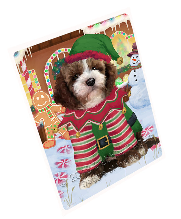 Christmas Gingerbread House Candyfest Cockapoo Dog Magnet MAG74069 (Small 5.5" x 4.25")