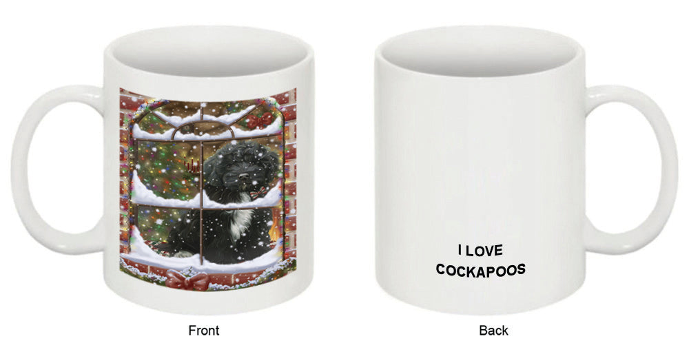 Please Come Home For Christmas Cockapoo Dog Sitting In Window Coffee Mug MUG49020
