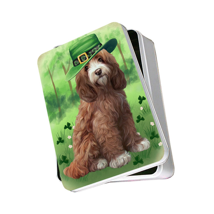 St. Patricks Day Irish Portrait Cockapoo Dog Photo Storage Tin PITN56934