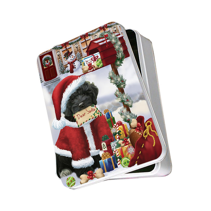 Cockapoo Dog Dear Santa Letter Christmas Holiday Mailbox Photo Storage Tin PITN53529
