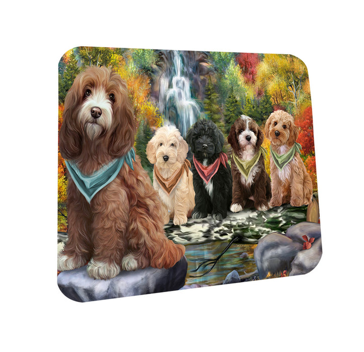 Scenic Waterfall Cockapoos Dog Coasters Set of 4 CST51819