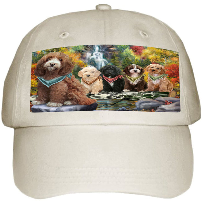 Scenic Waterfall Cockapoos Dog Ball Hat Cap HAT59313