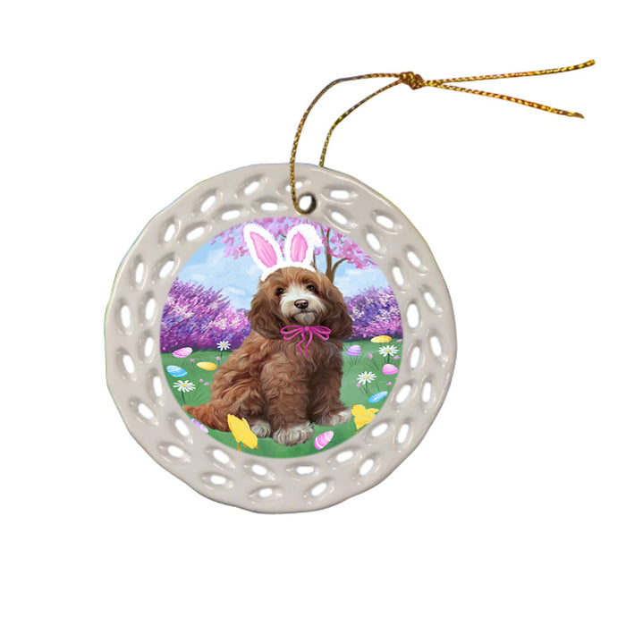 Easter Holiday Cockapoo Dog Ceramic Doily Ornament DPOR57288