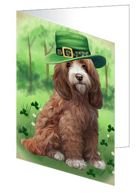 St. Patricks Day Irish Portrait Cockapoo Dog Handmade Artwork Assorted Pets Greeting Cards and Note Cards with Envelopes for All Occasions and Holiday Seasons GCD76487