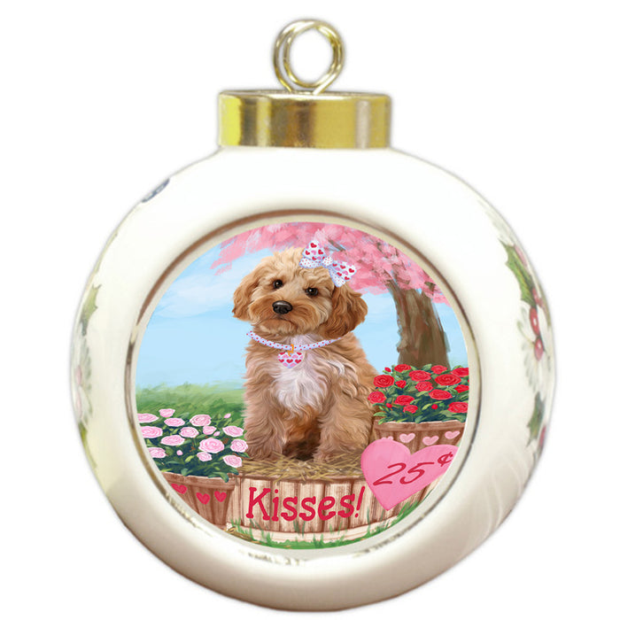 Rosie 25 Cent Kisses Cockapoo Dog Round Ball Christmas Ornament RBPOR56201