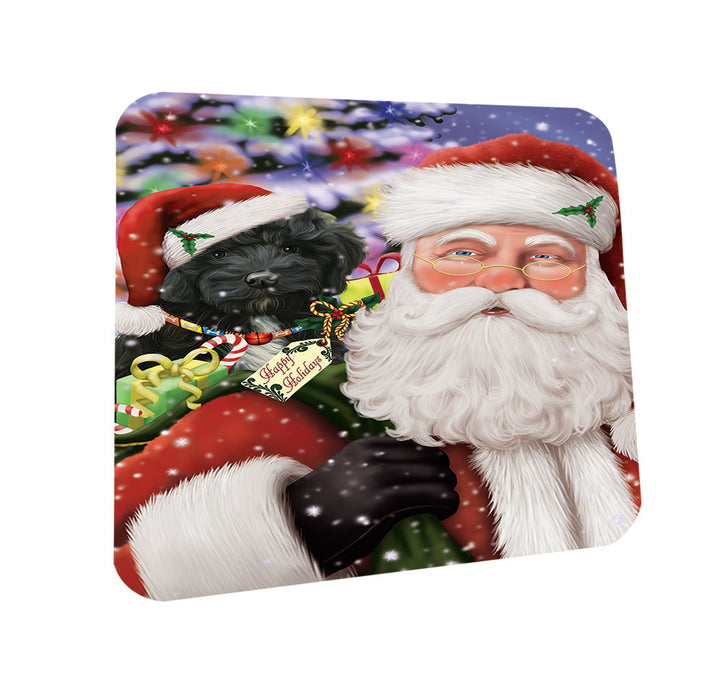 Santa Carrying Cockapoo Dog and Christmas Presents Coasters Set of 4 CST53638