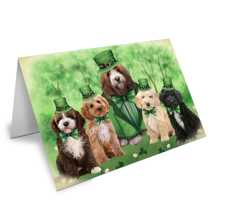 St. Patricks Day Irish Portrait Cockapoo Dogs Handmade Artwork Assorted Pets Greeting Cards and Note Cards with Envelopes for All Occasions and Holiday Seasons GCD76490