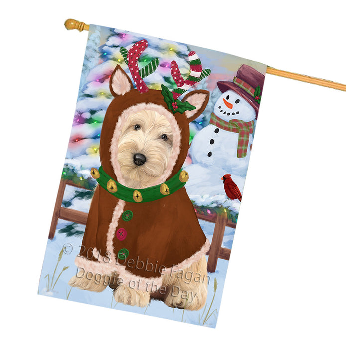 Christmas Gingerbread House Candyfest Cockapoo Dog House Flag FLG56995