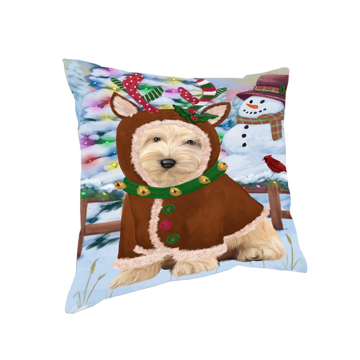 Christmas Gingerbread House Candyfest Cockapoo Dog Pillow PIL79536