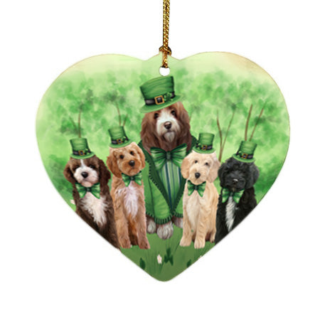 St. Patricks Day Irish Portrait Cockapoo Dogs Heart Christmas Ornament HPOR57932