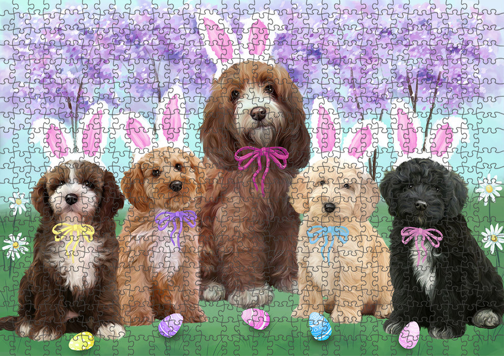 Easter Holiday Cockapoos Dog Puzzle with Photo Tin PUZL95868