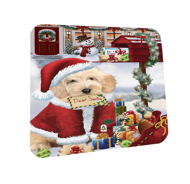 Cockapoo Dog Dear Santa Letter Christmas Holiday Mailbox Coasters Set of 4 CST53488