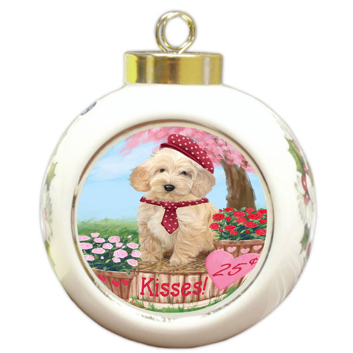 Rosie 25 Cent Kisses Cockapoo Dog Round Ball Christmas Ornament RBPOR56202