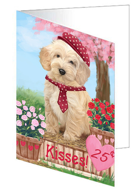 Rosie 25 Cent Kisses Cockapoo Dog Handmade Artwork Assorted Pets Greeting Cards and Note Cards with Envelopes for All Occasions and Holiday Seasons GCD72053