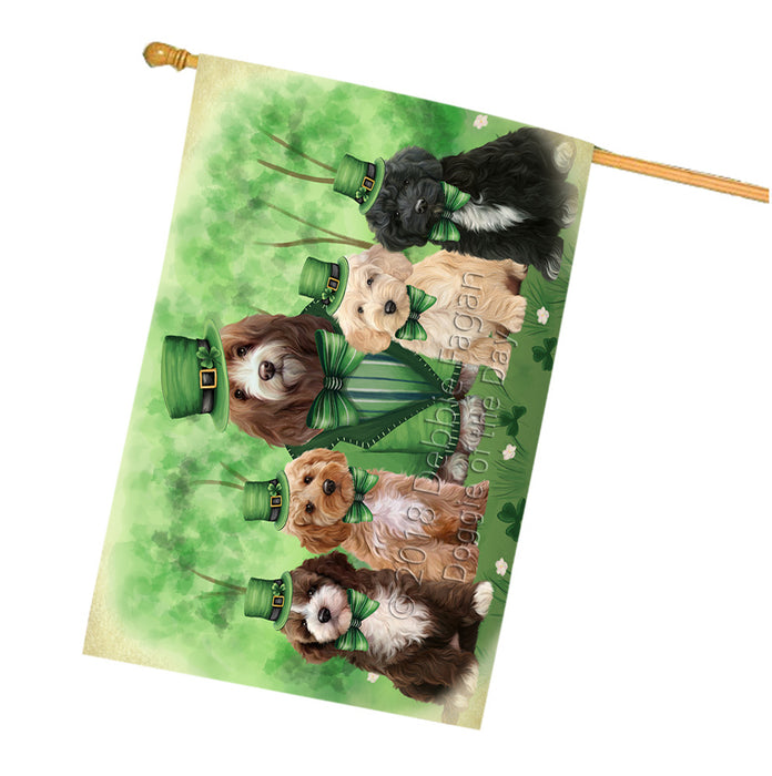 St. Patricks Day Irish Portrait Cockapoo Dogs House Flag FLG65016