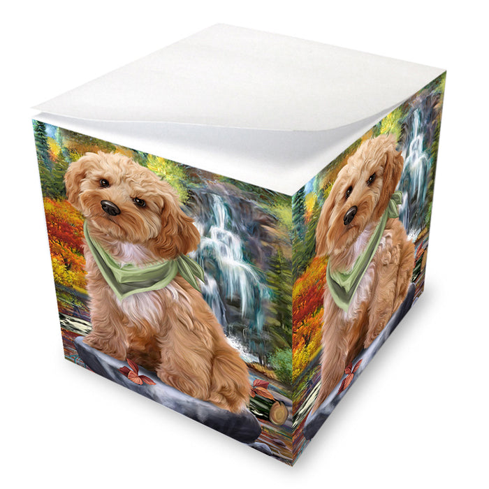 Scenic Waterfall Cockapoo Dog Note Cube NOC51861