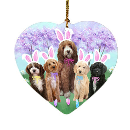 Easter Holiday Cockapoos Dog Heart Christmas Ornament HPOR57289