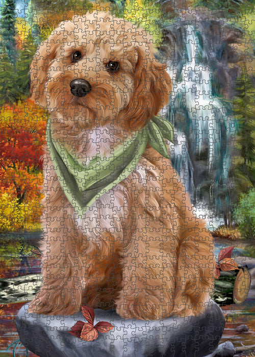 Scenic Waterfall Cockapoo Dog Puzzle with Photo Tin PUZL59670
