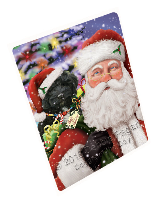 Santa Carrying Cockapoo Dog and Christmas Presents Cutting Board C65484